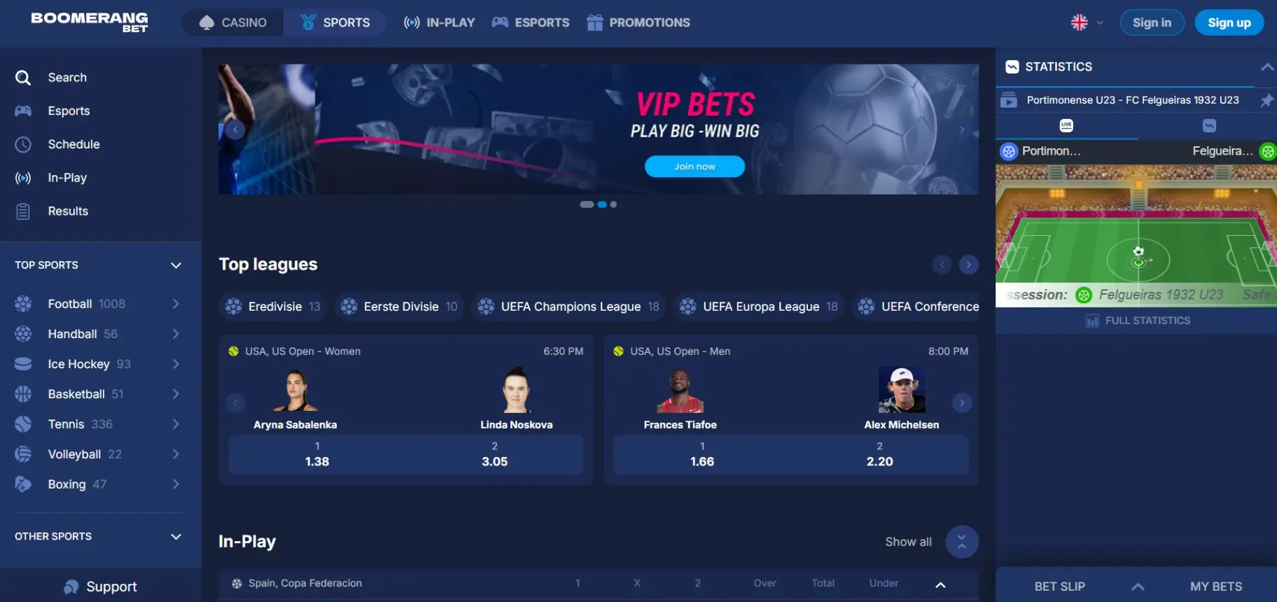 Boomerang-Bet Casino Screen